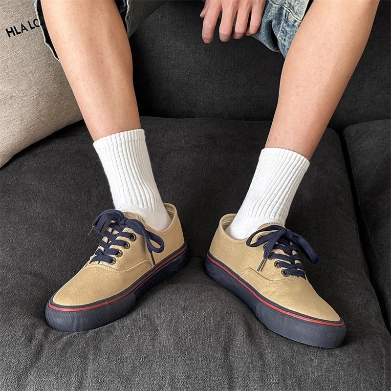 New Men's Spring/Autumn Low-Top Casual Canvas Sneakers Trendy Versatile and Minimalist Style Essential Wardrobe Staple