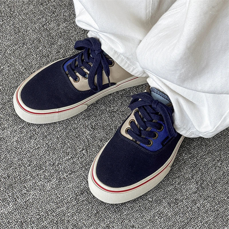 New Men's Spring/Autumn Low-Top Casual Canvas Sneakers Trendy Versatile and Minimalist Style Essential Wardrobe Staple