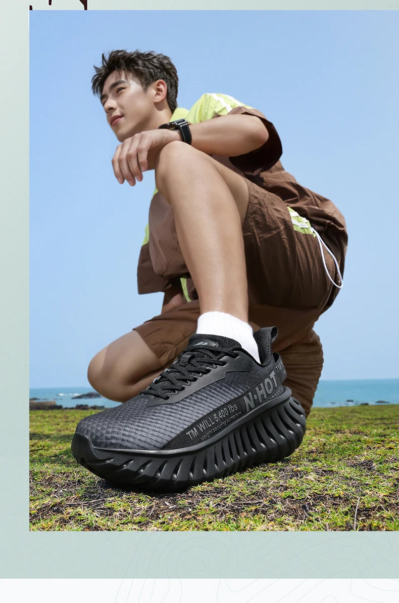 Men's Casual Sneakers 2025 Trendy Fashionable Unisex Shoes Durable Anti-slip Thick-soled Elevator Comfortable Breathable Easy-cl