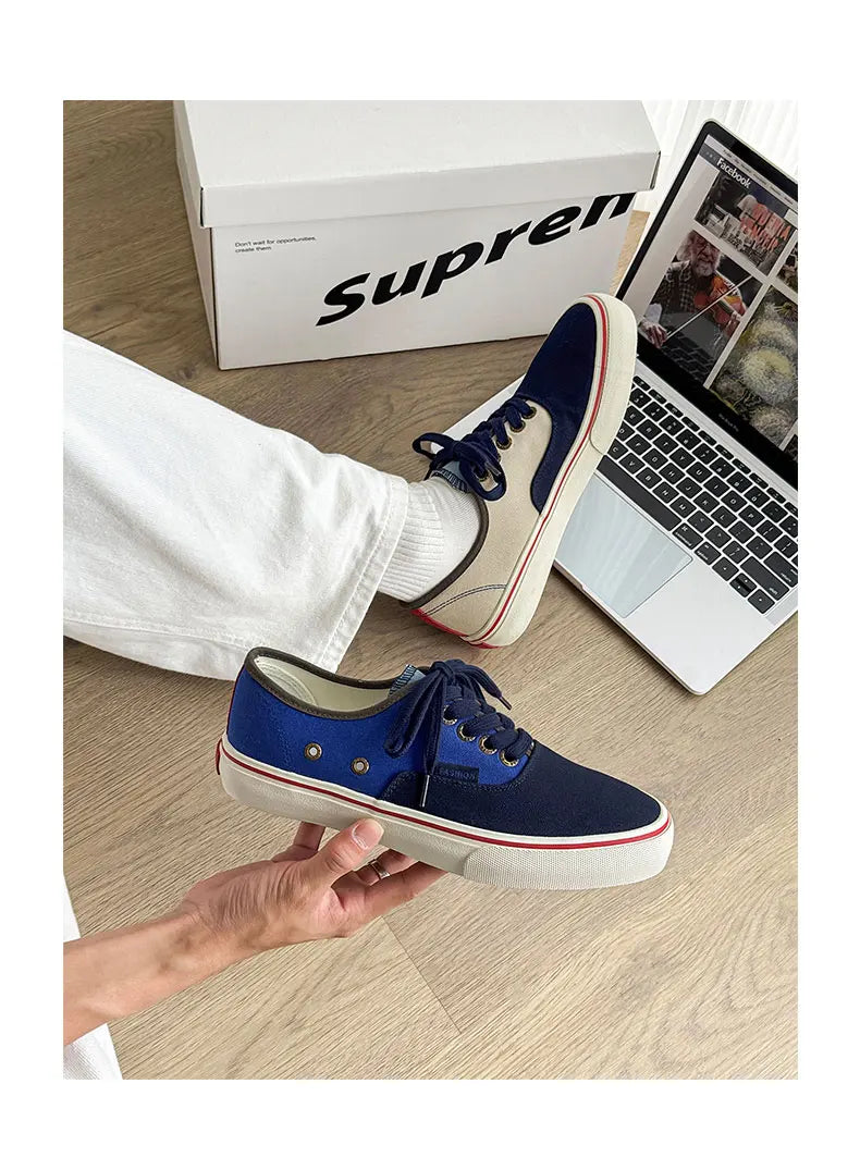 New Men's Spring/Autumn Low-Top Casual Canvas Sneakers Trendy Versatile and Minimalist Style Essential Wardrobe Staple