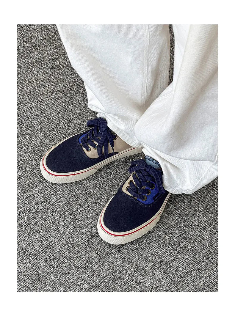 New Men's Spring/Autumn Low-Top Casual Canvas Sneakers Trendy Versatile and Minimalist Style Essential Wardrobe Staple