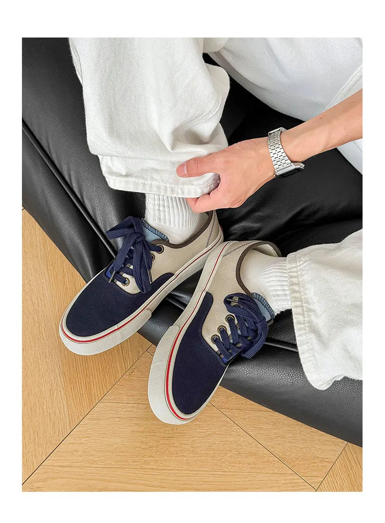 New Men's Spring/Autumn Low-Top Casual Canvas Sneakers Trendy Versatile and Minimalist Style Essential Wardrobe Staple