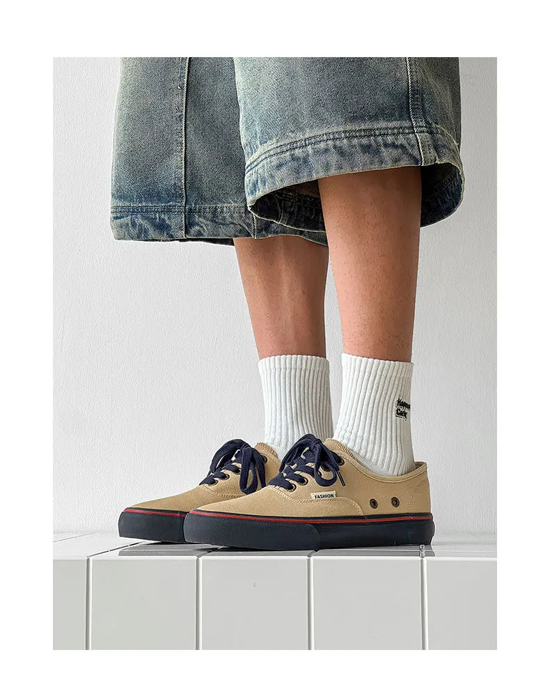 New Men's Spring/Autumn Low-Top Casual Canvas Sneakers Trendy Versatile and Minimalist Style Essential Wardrobe Staple