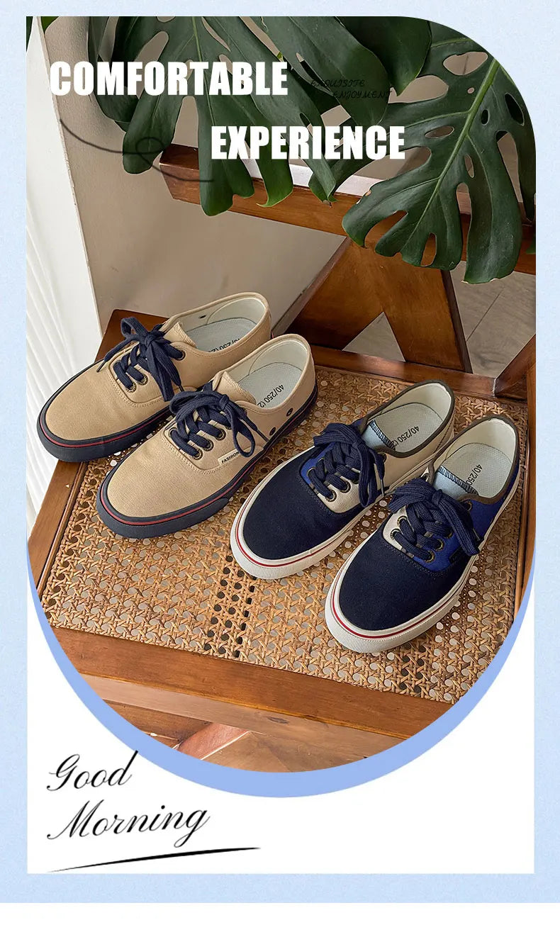 New Men's Spring/Autumn Low-Top Casual Canvas Sneakers Trendy Versatile and Minimalist Style Essential Wardrobe Staple