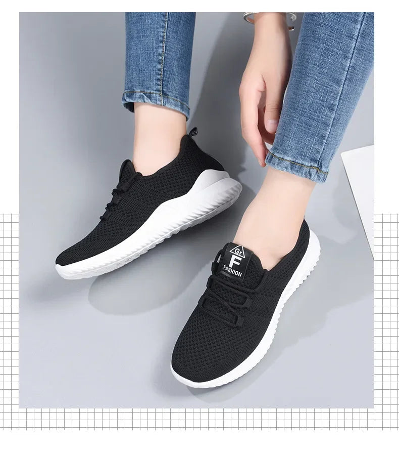 2023 Women's Casual Sneakers Summer Comfortable Breathable Platform Shoes Fashion Women Versatile Lace-up Shoe кроссовки женские