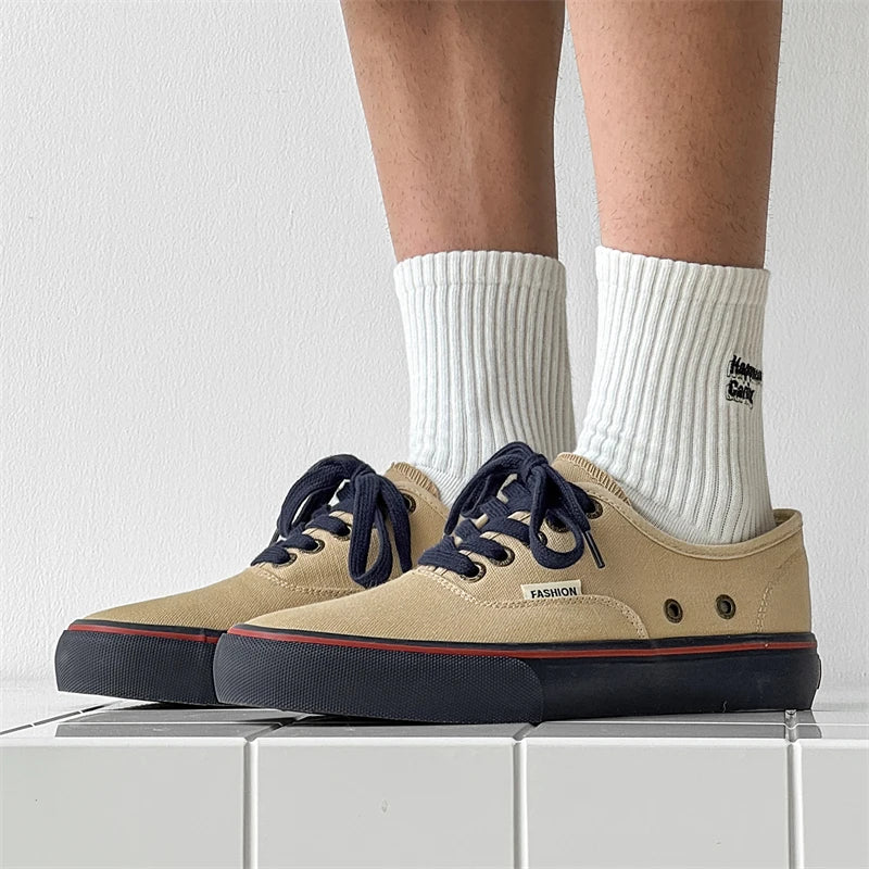 New Men's Spring/Autumn Low-Top Casual Canvas Sneakers Trendy Versatile and Minimalist Style Essential Wardrobe Staple