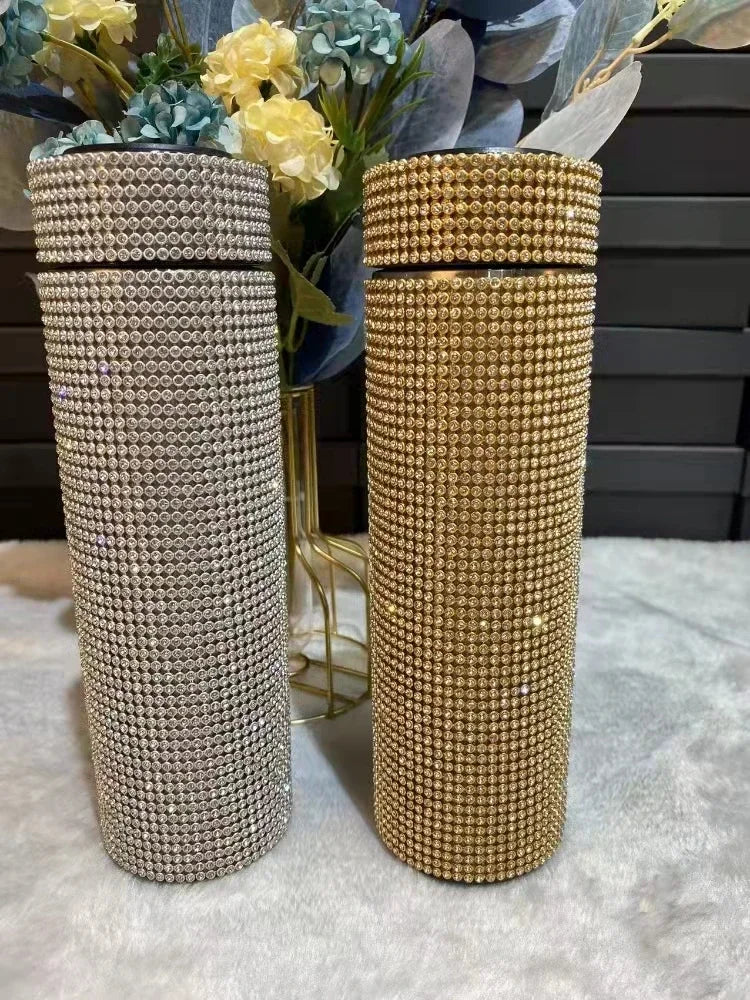 500ml Stainless Steel Thermos Bottles Vacuum Flasks Bling Diamond Drink Water Bottle Insulated Cup Travel for Girls Gift