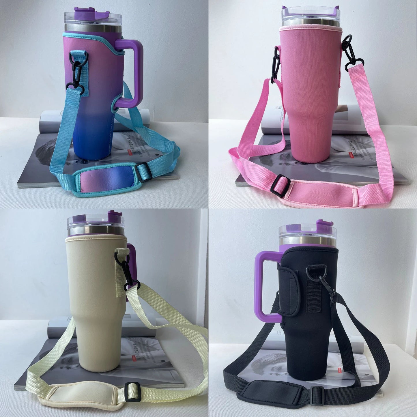 30/40 oz. Nonpareil Mug Sleeve for Stanley Quencher Mug Sleeve with Adjustable Shoulder Strap Straw Water Bottle Holder Pouch