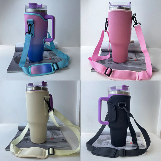 30/40 oz. Nonpareil Mug Sleeve for Stanley Quencher Mug Sleeve with Adjustable Shoulder Strap Straw Water Bottle Holder Pouch