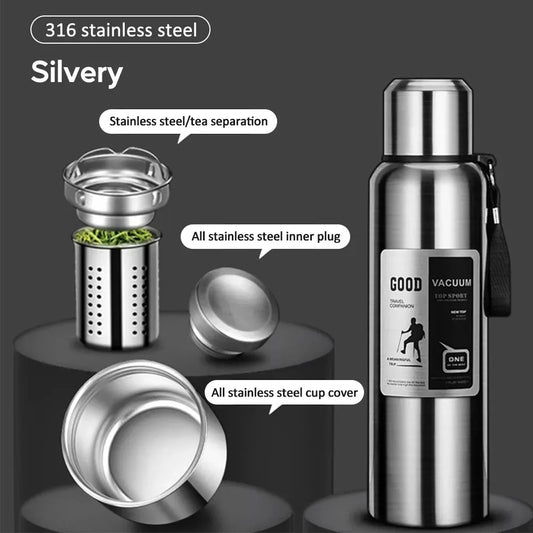 1000ML Large Capacity Cold Thermal Thermos Tumbler Stainless Steel Insulated Water Bottle Insulation Flask Pot Travel Mug