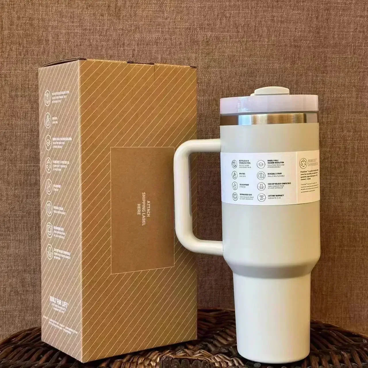 2025New Arrivals Thermal Coffee Cup with Straw Stainless Steel Vacuum Insulated Tumbler 40oz Thermal Iced Travel Cup for Outdoor