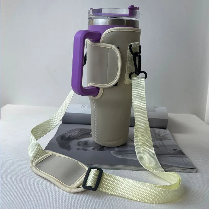 30/40 oz. Nonpareil Mug Sleeve for Stanley Quencher Mug Sleeve with Adjustable Shoulder Strap Straw Water Bottle Holder Pouch