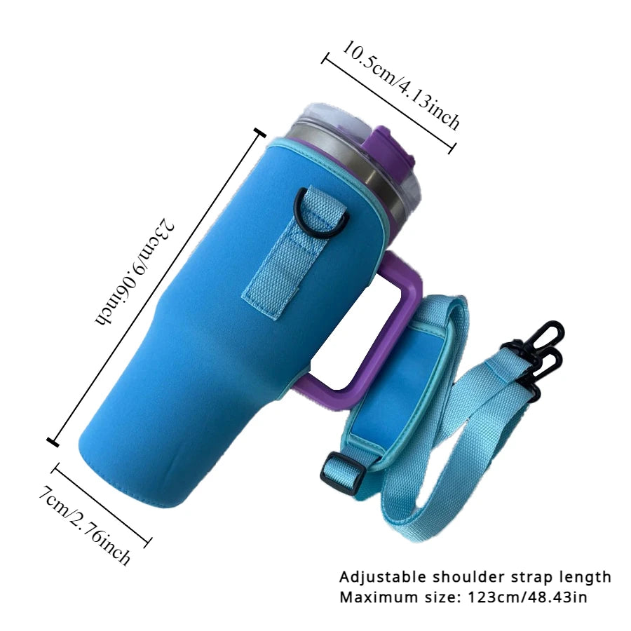 30/40 oz. Nonpareil Mug Sleeve for Stanley Quencher Mug Sleeve with Adjustable Shoulder Strap Straw Water Bottle Holder Pouch
