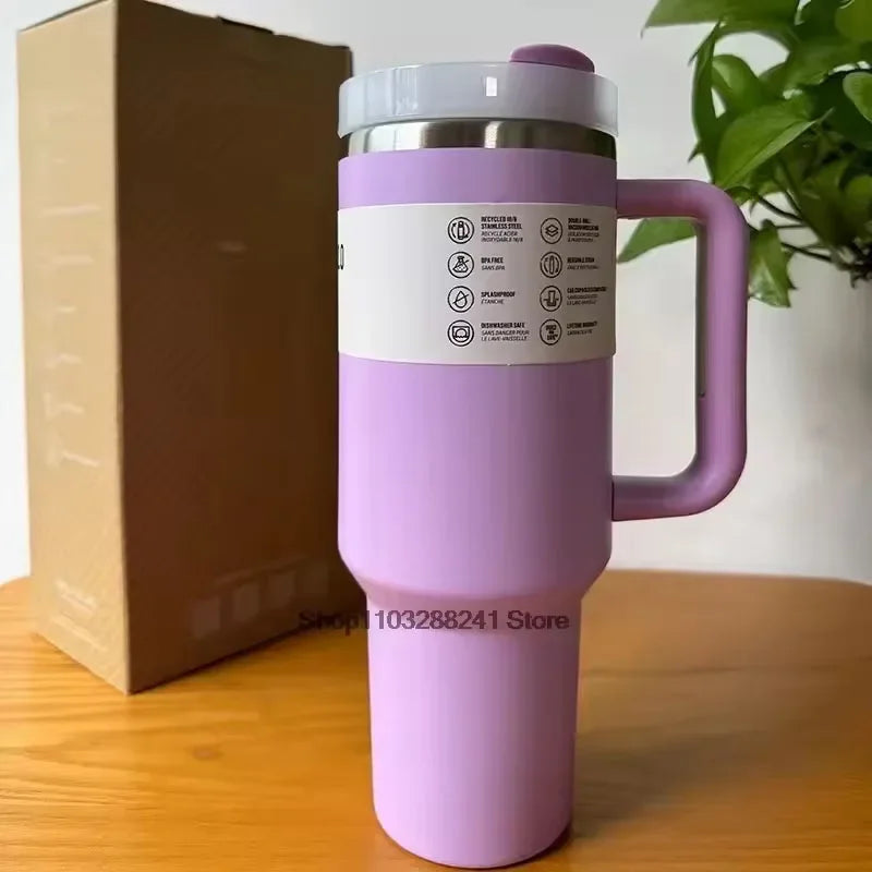 2025New Arrivals Thermal Coffee Cup with Straw Stainless Steel Vacuum Insulated Tumbler 40oz Thermal Iced Travel Cup for Outdoor